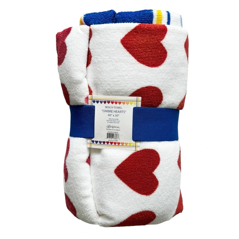 Brighton Ombré Heart Beach Towel | NWT